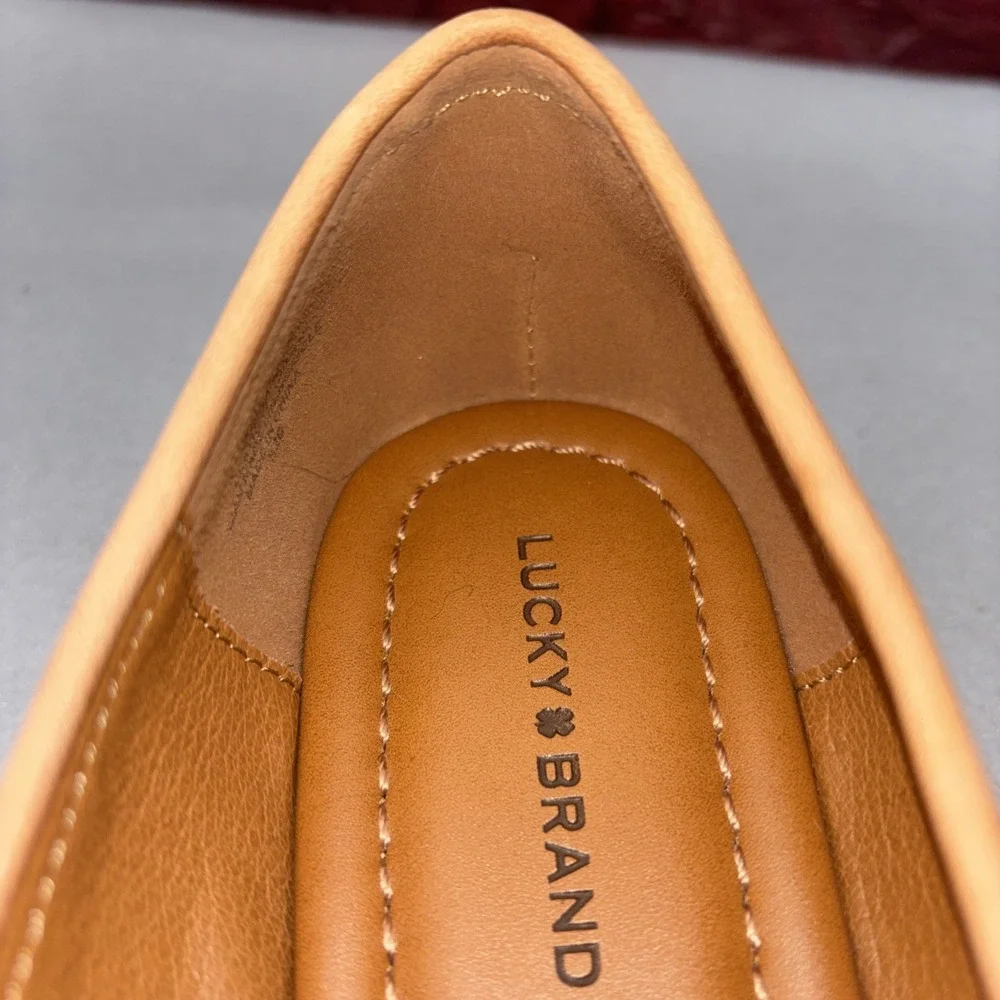 Lucky Brand Laurien Leather Slip On Loafers Shoes Pinky Beige Women's Size 9.5M